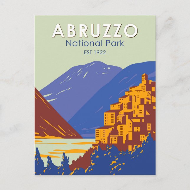 Abruzzo National Park Italy Travel Art Vintage Postcard (Front)