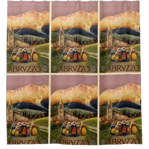 Abrvzzo Italy Vintage Travel Poster shower curtain