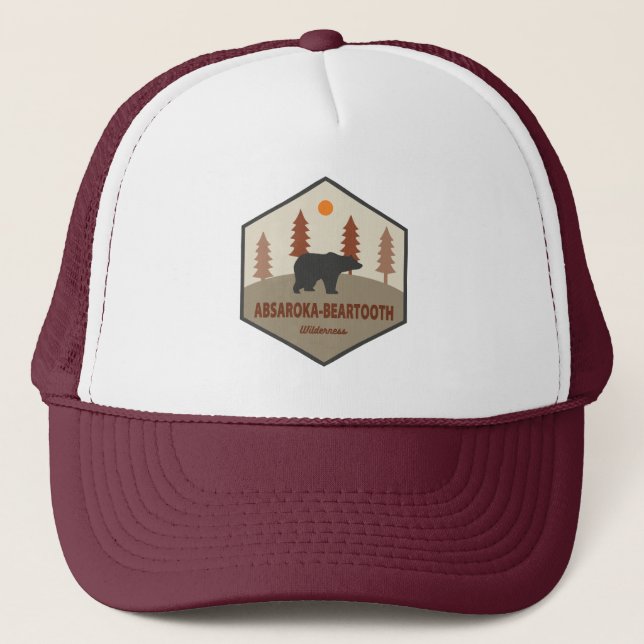 Absaroka - Beartooth Wilderness Bear Trucker Hat (Front)