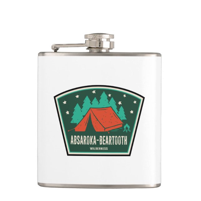 Absaroka - Beartooth Wilderness Montana Camping Hip Flask (Front)