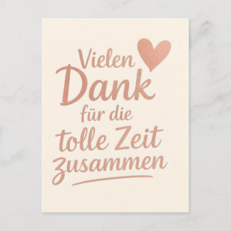 Abschiedskarte: Vielen Dank für die tolle Zeit Postcard