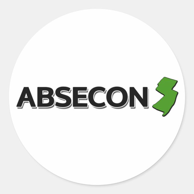 Absecon, New Jersey Classic Round Sticker (Front)