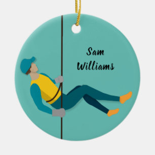 Abseiling Ceramic Tree Decoration