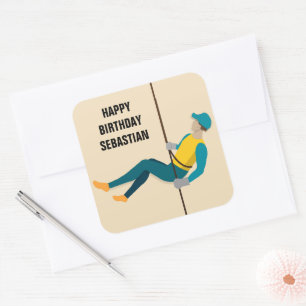 Abseiling Square Sticker