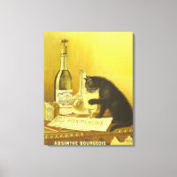 Absinthe Bourgeois and Cat Fine Vintage Poster