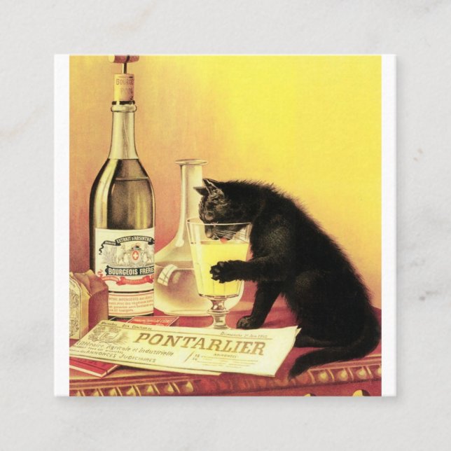 Absinthe Bourgeois Square Business Card (Front)