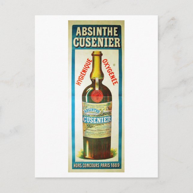 ABSINTHE CUSENIER POSTCARD (Front)