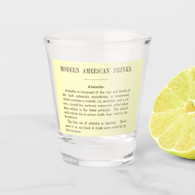 Absinthe drink description antique alcohol shot glass (Front)