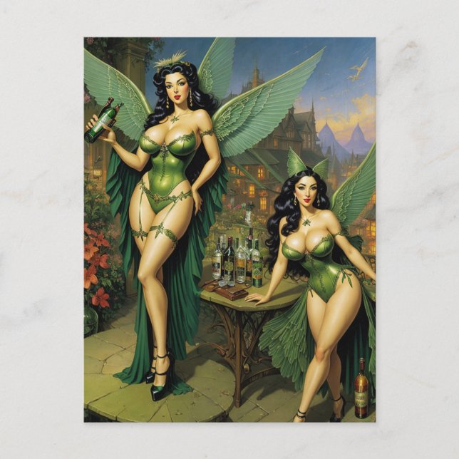 Absinthe Green Fairies  Postcard (Front)