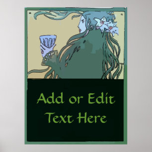 Absinthe Green Fairy, edit text Poster