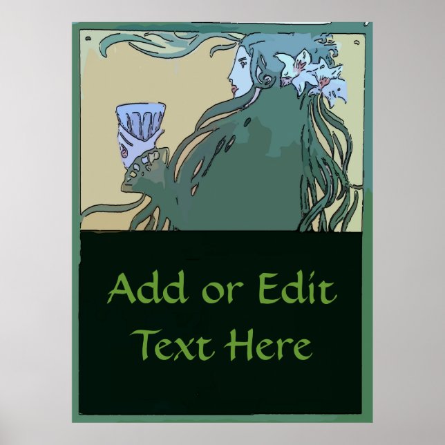 Absinthe Green Fairy, edit text Poster (Front)