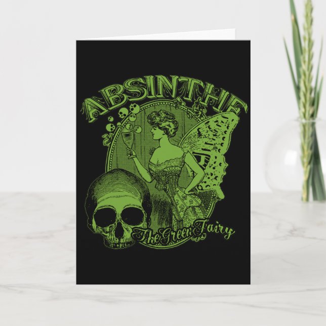 Absinthe Green Fairy Lady Card (Front)