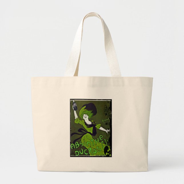 Absinthe in Green Large Tote Bag (Front)