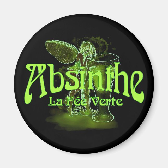 Absinthe La Fee Verte Fairy With Glass Magnet (Front)