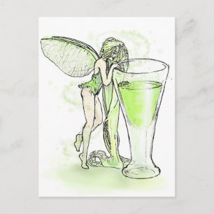 Absinthe La Fee Verte Fairy With Glass (no text) Postcard