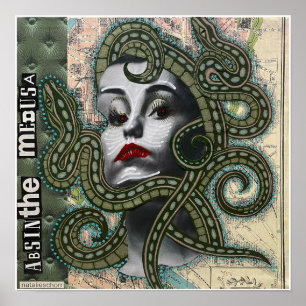 Absinthe Medusa by Natalie Schorr Poster
