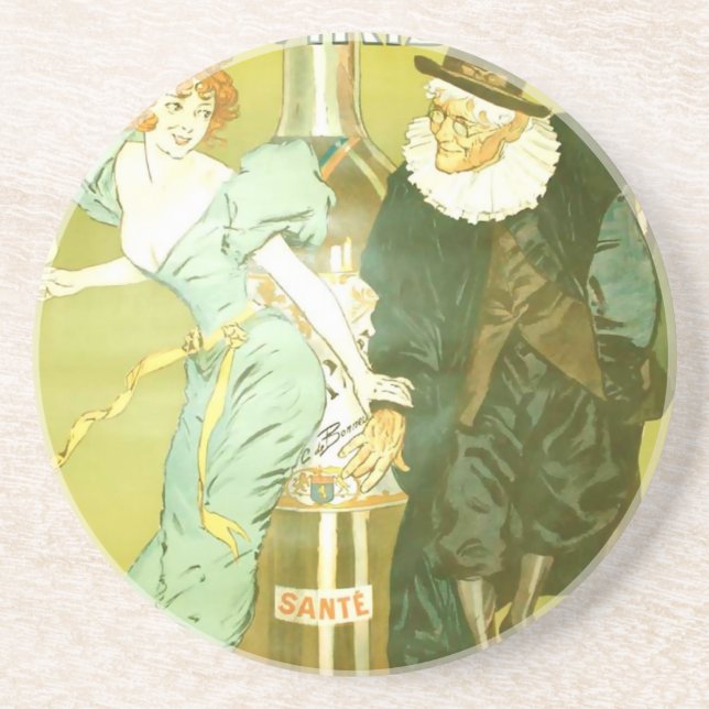 Absinthe Parisienne Gélis-Didot Malteste Fine Art Coaster (Front)