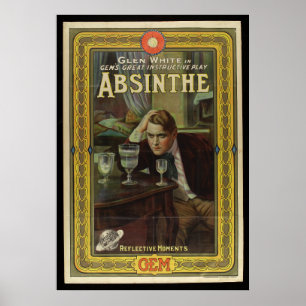 Absinthe playbill vintage play advertisement poster
