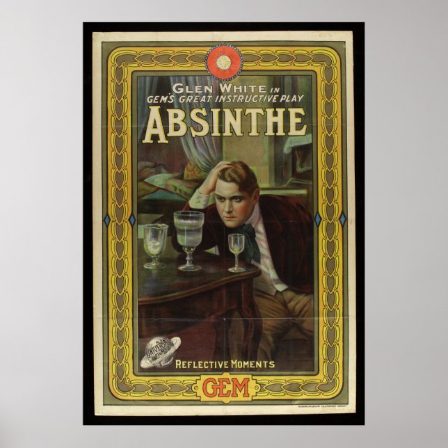Absinthe playbill vintage play advertisement poster (Front)
