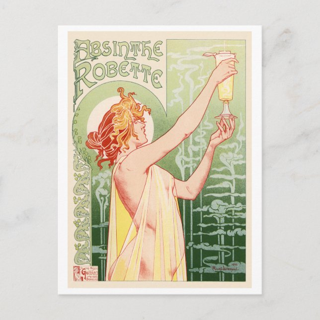 Absinthe Robette - Alcohol Vintage Poster Postcard (Front)