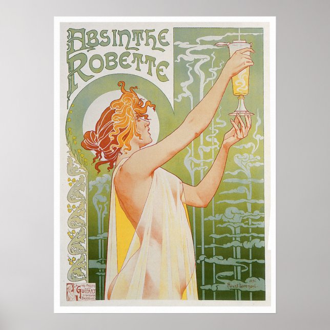 Absinthe Robette Vintage Drink Ad Art Poster (Front)