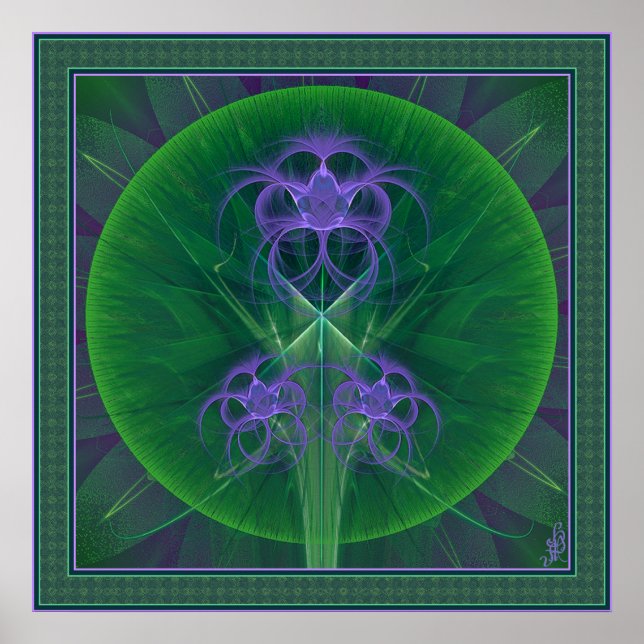 Absinthe Tulips Mandala Poster (Front)
