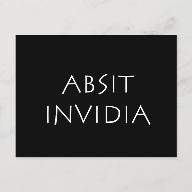 Absit invidia postcard (Front)