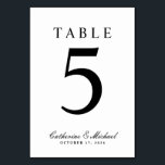 Absolute Classic Black and White Wedding Table Number<br><div class="desc">This table number sign coordinates well with several other wedding invitation suites and reception decor pieces. Please reach out if you have any design requests.</div>