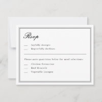 Absolute Classic Script Black and White RSVP