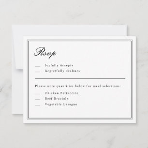 Absolute Classic Script Black and White RSVP Invitation