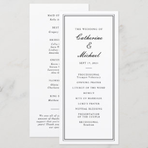 Absolute Classic Script Black and White Wedding Programme