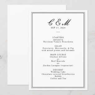 Absolute Classic Script Black and White Wedding Programme