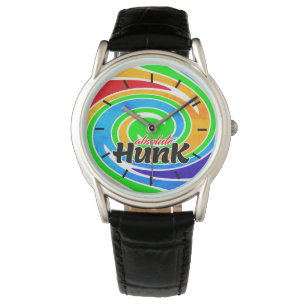 Absolute Hunk Rainbow Coloured Swirl Watch
