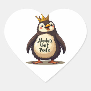 Absolute Unit Pesto - The King Penguin Heart Sticker