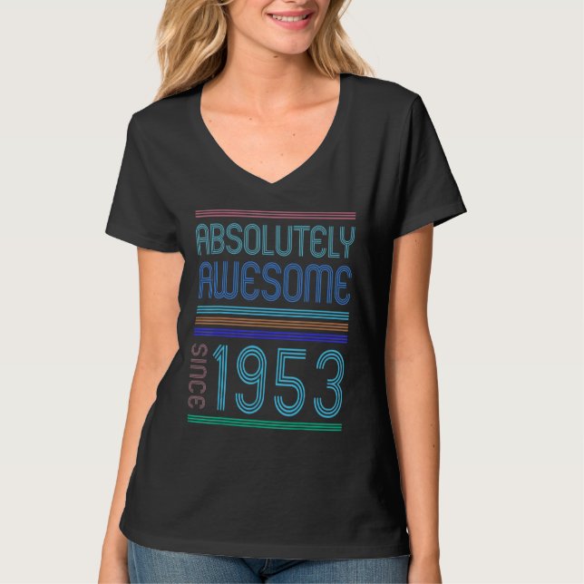 Absolutely Awesome Since  1953  53  Retro Birthday T-Shirt (Front)