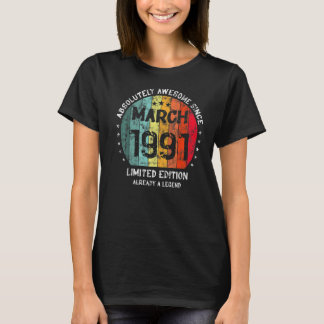 Absolutely Awesome Since March 1991 Man Woman Birt T-Shirt