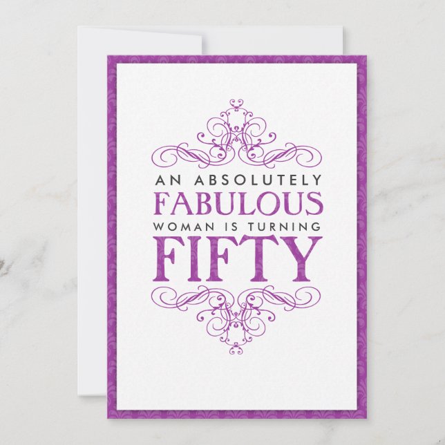 Absolutely Fabulous 50th Birthday Party Invitation (Front)