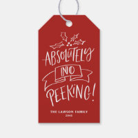 Absolutely No Peeking Lettering Red Christmas