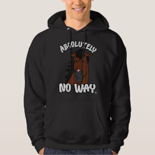 Absolutely no way grumpy bay horse with snip ride hoodie