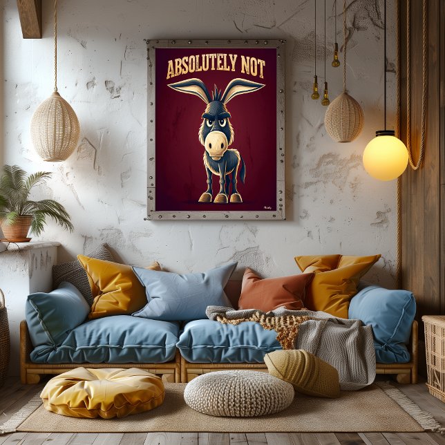 Absolutely Not Donkey – Funny Cartoon Character Poster (Creator Uploaded)