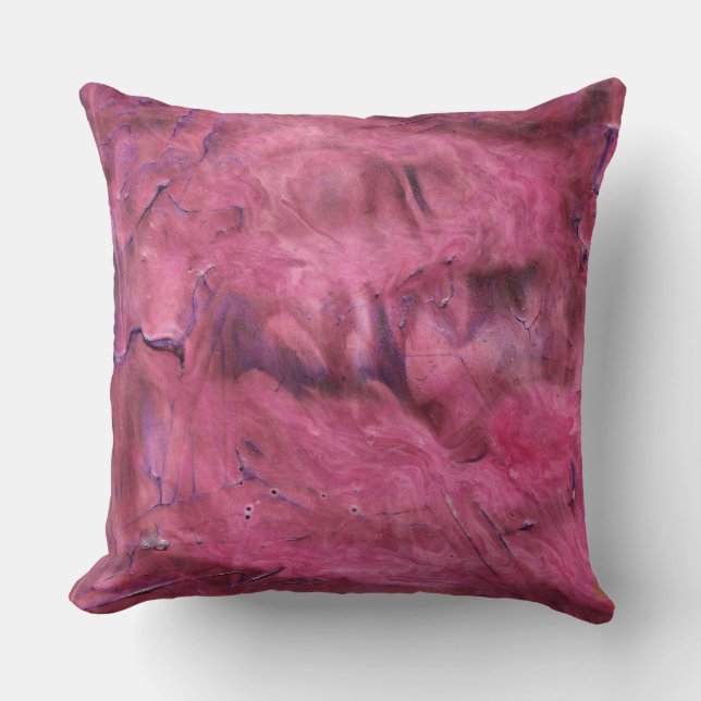 Absorb Vibrant Red Acrylic Abstract Pillow (Front)