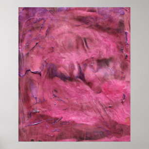 Absorb Vibrant Red Acrylic Abstract Poster Print