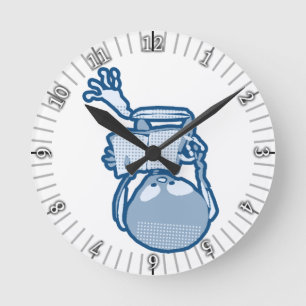 Absorbed Abigail Literary Skeleton with Book Round Clock