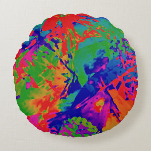 Absract Punk Rock Design Round Cushion