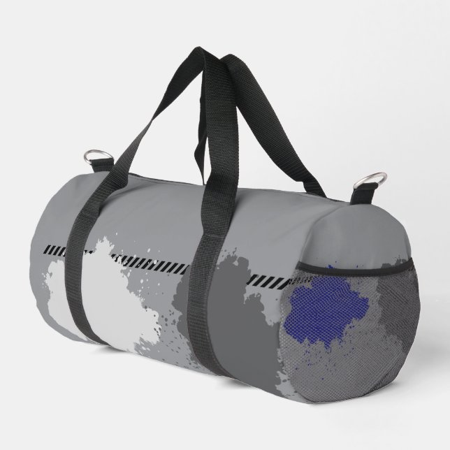 Absract Silver and Blue Cloud Art Gym & Travel  Duffle Bag (Right Corner)