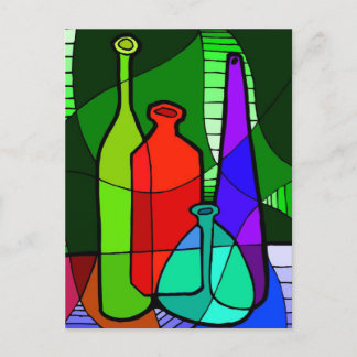 Abstact Bottle Postcard