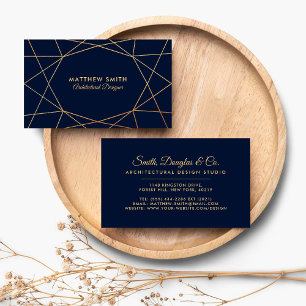Abstact Geometric Gold Lines Modern Business Card