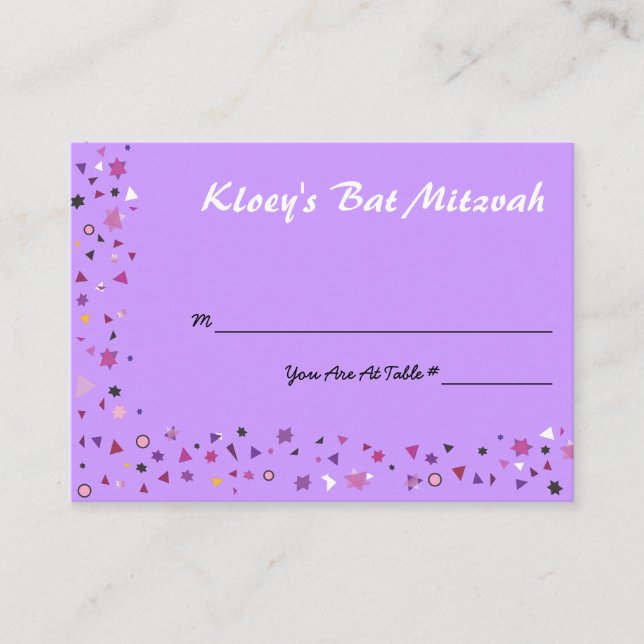 Abstact Tree of Life Table Seating Card (Front)