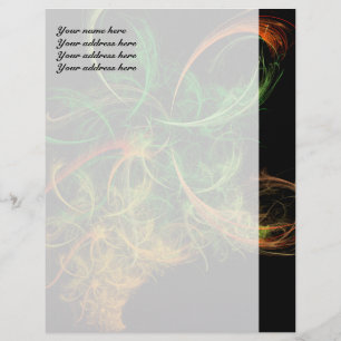Abstarct Art Space Flowers Personalized Letterhead