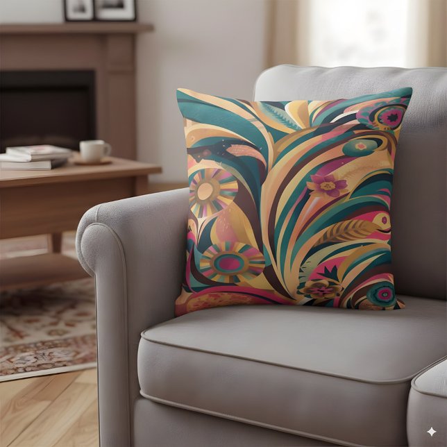 Abstarct design featuring bohemian colours  cushion (Creator Uploaded)